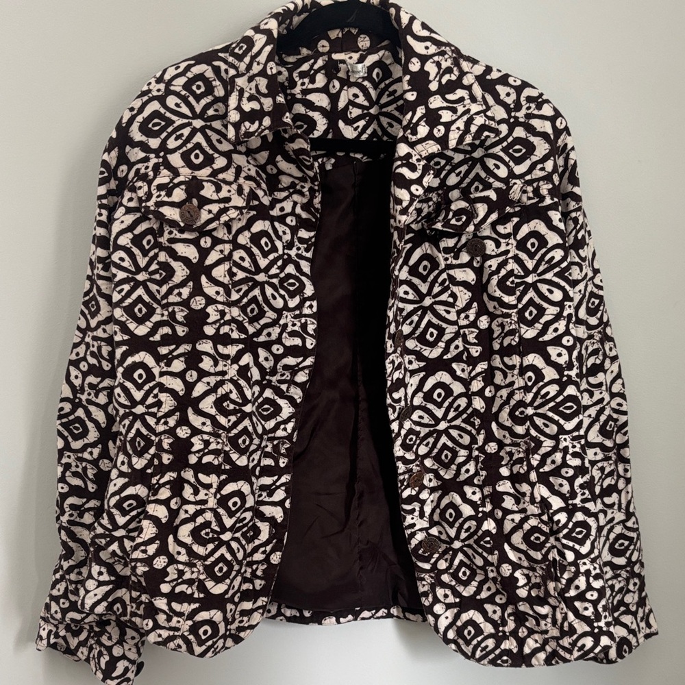 Bechamel Brown and Cream Patterned vintage style Jacket
